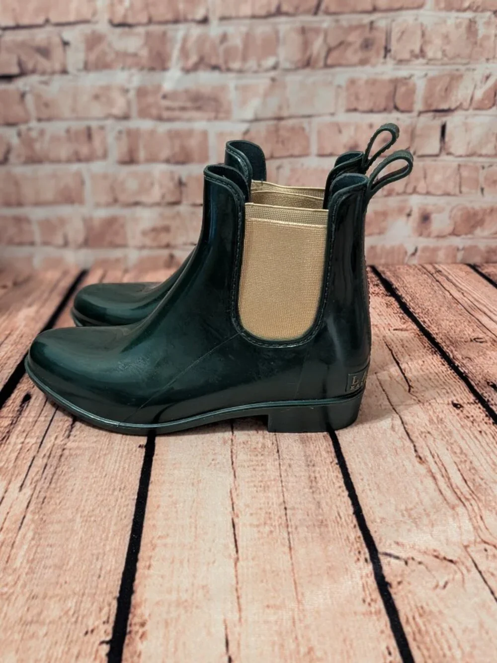 Lauren Ralph Lauren Tally Hunter Green Chelsea Rain Boots Size 6B